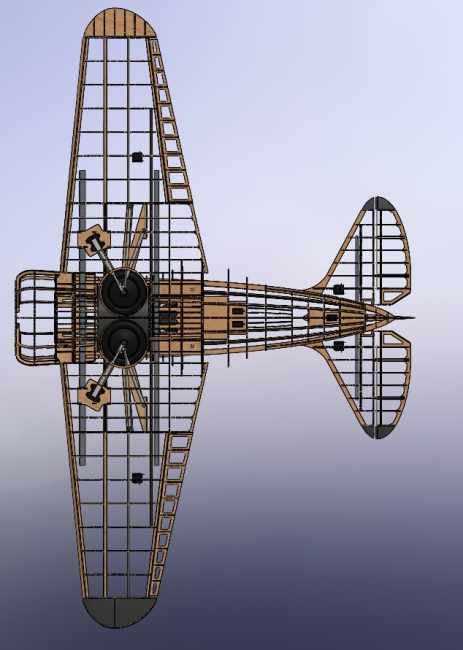 Polikarpov I 16 Rata 2480 mm Spw. - Holz-​Bausatz cnc lasercut